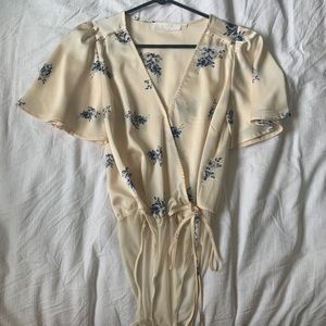 Silky floral bodysuit